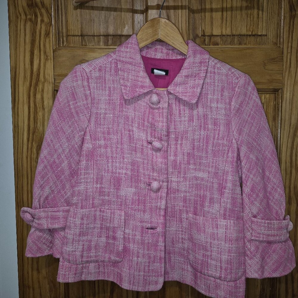 J Crew Waverly Blazer in Pink Weave Size 4